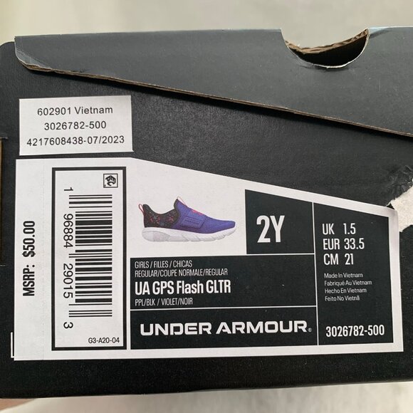 NEW Under Armour GPS Flash GLTR athletic laceless slip on sneakers - Picture 9 of 9